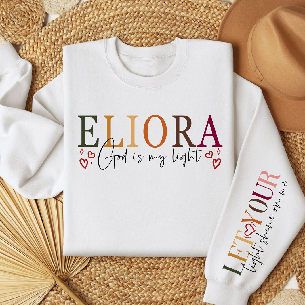 Eliora - God Is My Light Women's Fleece Crewneck Sweatshirt