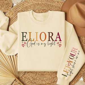 Eliora - God Is My Light Women's Fleece Crewneck Sweatshirt