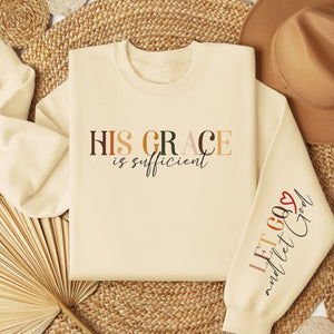 His Grace Is Sufficient Women's Fleece Crewneck Sweatshirt