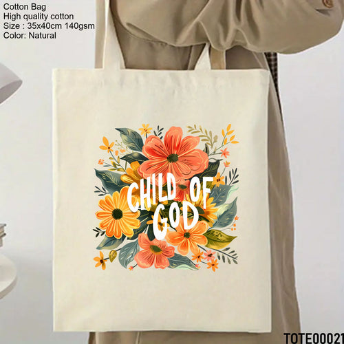 Design 21 - 40 Spiritual Elevation Tote Bag | Christian Gifts for Women | Faith Based Gifts | Christian Canvas Bags for Women