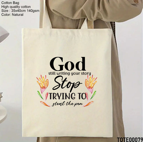 Design 61 - 80 Spiritual Elevation Tote Bag | Christian Gifts for Women | Faith Based Gifts | Christian Canvas Bags for Women