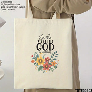 Design 201 - 220 Spiritual Elevation Tote Bag | Christian Gifts for Women | Faith Based Gifts | Christian Canvas Bags for Women