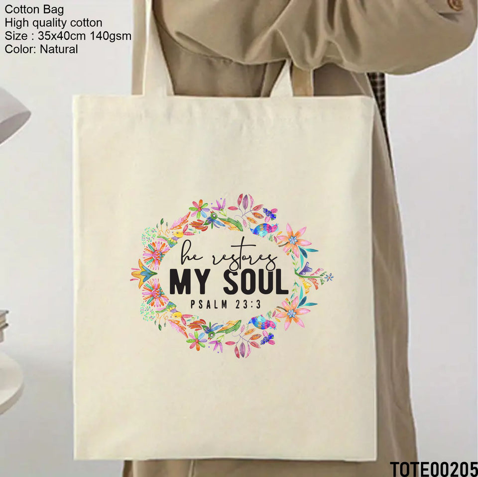 Design 201 - 220 Spiritual Elevation Tote Bag | Christian Gifts for Women | Faith Based Gifts | Christian Canvas Bags for Women