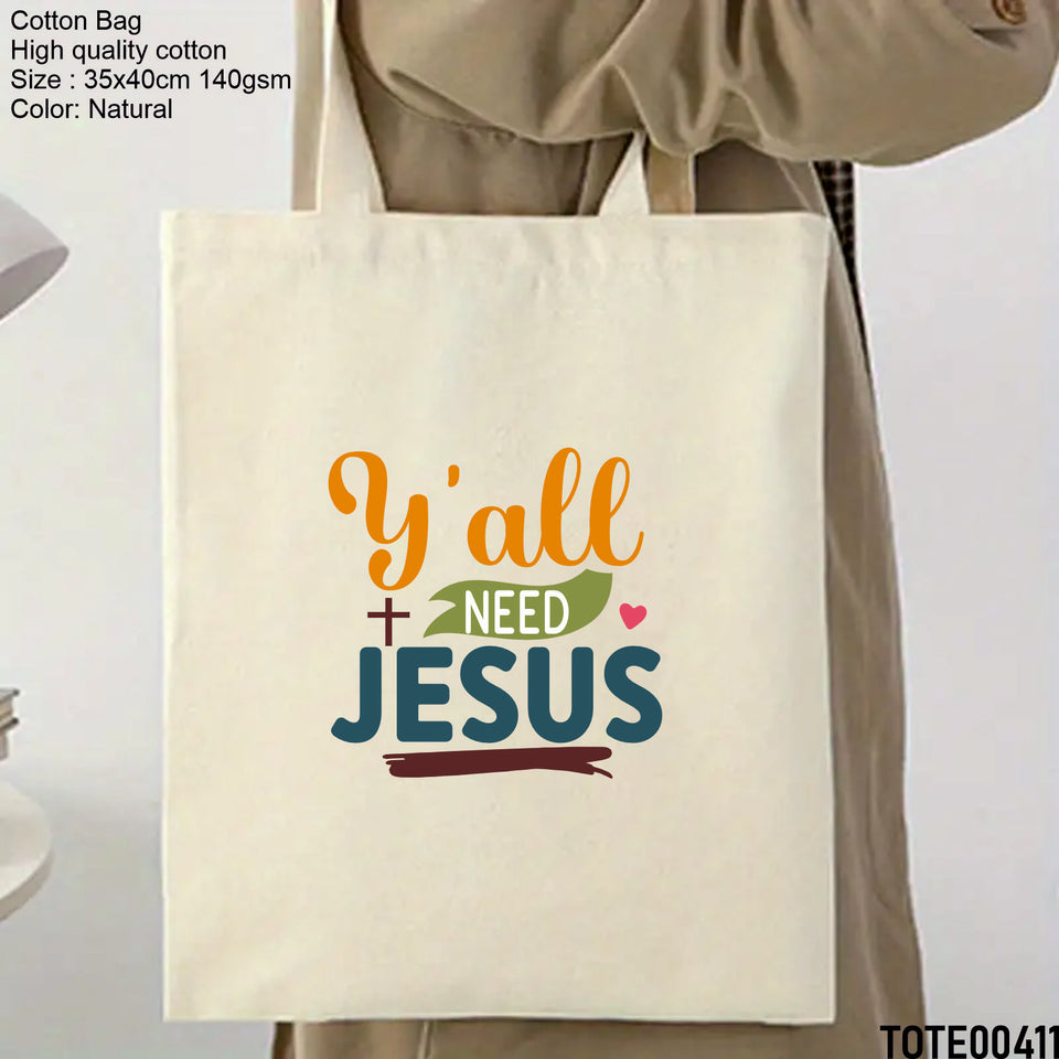 Design 401 - 420 Spiritual Elevation Tote Bag | Christian Gifts for Women | Faith Based Gifts | Christian Canvas Bags for Women