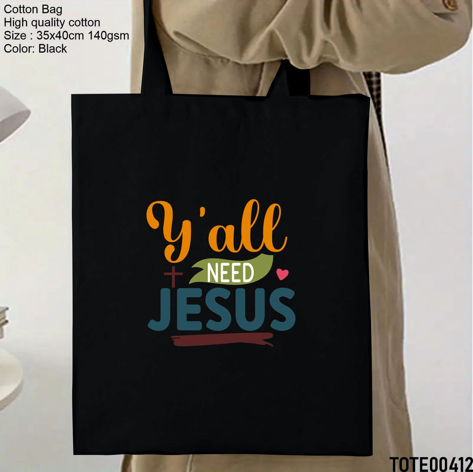 Design 401 - 420 Spiritual Elevation Tote Bag | Christian Gifts for Women | Faith Based Gifts | Christian Canvas Bags for Women