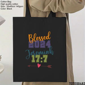 Design 481 - 500 Spiritual Elevation Tote Bag | Christian Gifts for Women | Faith Based Gifts | Christian Canvas Bags for Women